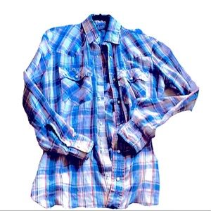 Vintage White Tab Levi’s Plaid Shirt Unisex M